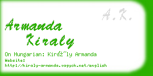 armanda kiraly business card